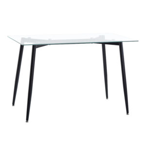 Dining table QUANA Argos The Classic transparent glass with black legs 120x70x75cm