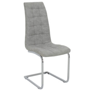 029 000022 Chair Darrell Argos The Classic metal chrome with PU light grey antique