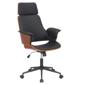 Manager office chair Hermanos Argos The Classic with black pu - walnut wood