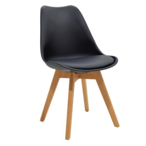 Chair Gaston Argos The Classic PP-PU black-natural leg 48x55x83cm