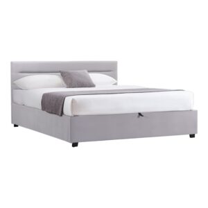 Double bed Molito Argos The Classic velvet in light grey color with storage160x200cm