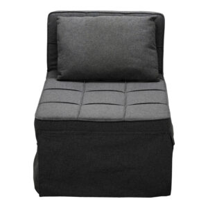 024 000046 3 Stool-bed Grejio Argos The Classic fabric in dark grey shade and black metal leg 70x70x45cm