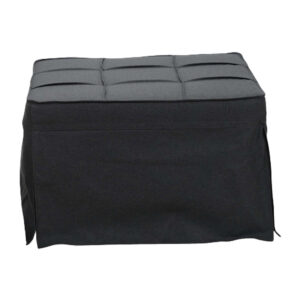 024 000046 Stool-bed Grejio Argos The Classic fabric in dark grey shade and black metal leg 70x70x45cm