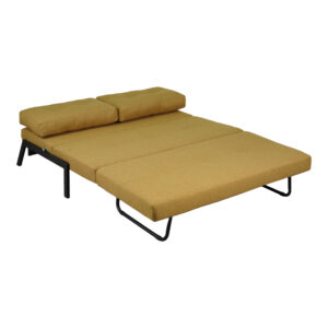 024 000055 1 2seat sofa-bed Fancy Argos The Classic with fabric in yellow color and black leg 150x92x77cm