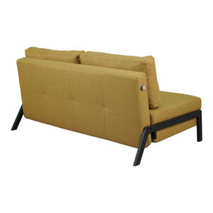 024 000055 2 2seat sofa-bed Fancy Argos The Classic with fabric in yellow color and black leg 150x92x77cm