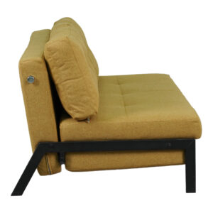 024 000055 3 2seat sofa-bed Fancy Argos The Classic with fabric in yellow color and black leg 150x92x77cm