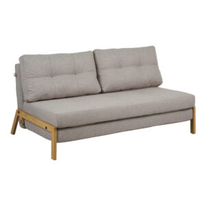 2seat sofa-bed Fancy Argos The Classic with fabric in beige color and natural leg 150x92x77cm