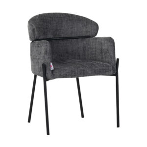 Tolerse Argos The Classic armchair light gray fabric-leg black metal 58x57x80cm