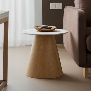 Side table Soleire Argos The Classic white marble sintered stone-μεταλλική βάση D50x47.5cm