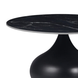 029 000276 2 Kirkene Argos The Classic coffee table black marble sintered stone and black metal D70x40cm