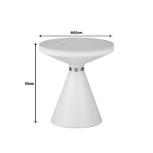 029 000279 3 Side table Coozlin Argos The Classic white marble sintered stone and white-gold metal D50x50cm