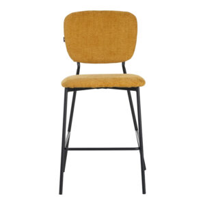 029 000312 3 Cathair Argos The Classic bar stool bouclé fabric in yellow color with black metallic legs 48x54x100cm