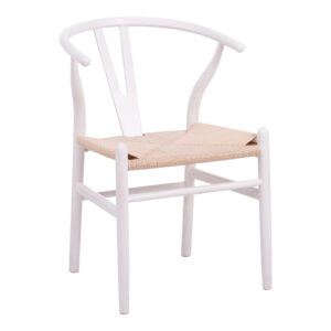 Wishbone chair Argos The Classic rubberwood-rope in white shade 53.5x57x74cm