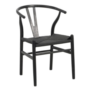 Wishbone chair Argos The Classic rubberwood-rope in black shade 53.5x57x74cm