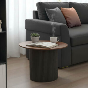 Dovel Argos The Classic coffee table mdf in walnut-black metal D70x45cm