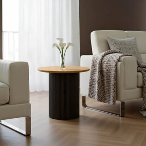 Dovel Argos The Classic side table mdf in sonoma-black metal D50x50cm