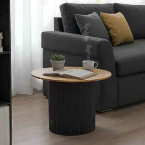Dovel Argos The Classic coffee table mdf in sonoma-black metal D70x45cm