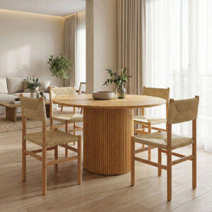 029 000355 1 Karulo Argos The Classic table mdf in sonoma shade Φ120x76cm