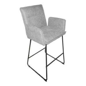Bar stool Essential Argos The Classic γκρι fabric-black metal leg 57x64.5x107cm