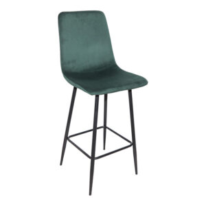 Grato bar-stool Argos The Classic cypress green fabric-black metal leg 43.5x55x114cm
