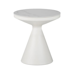 029 000416 1 Side table Coozlin Argos The Classic white marble sintered stone and white metal D50x50cm