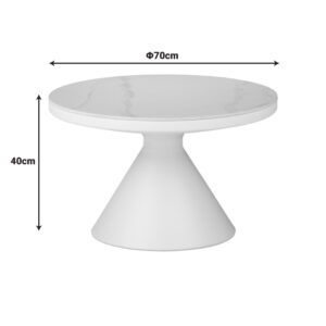 029 000417 3 Coffee table Coozlin Argos The Classic sintered stone white marble metal with white metal D70x40cm
