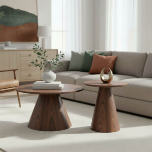 Donda Argos The Classic mdf-metal coffee table set of 2 walnut