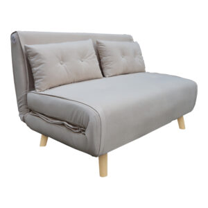 Sofa-bed Josuane I Argos The Classic two-seater velvet in grey beige color 122x80x81cm