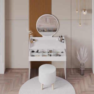 039 000212 1 Bedroom vanity with mirror Nashi I Argos The Classic in mink shade 90x47x147cm