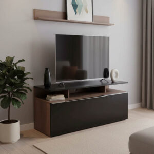 Temano Argos The Classic TV cabinet in black gloss-walnut shade 117x40x48cm