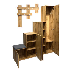 049 000105 3 Nenich Argos The Classic entrance furniture in oak shade 150x37x180cm