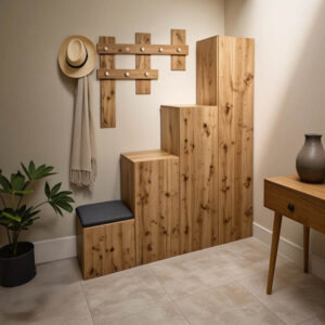049 000105 Nenich Argos The Classic entrance furniture in oak shade 150x37x180cm