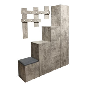 049 000106 1 Nenich Argos The Classic entrance furniture in grey oak shade 150x37x180cm