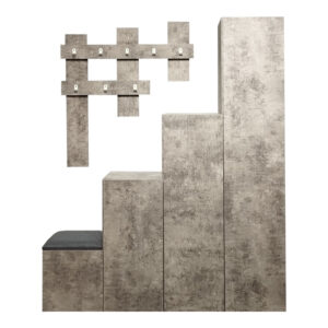 049 000106 2 Nenich Argos The Classic entrance furniture in grey oak shade 150x37x180cm