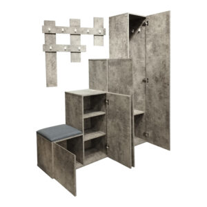 049 000106 3 Nenich Argos The Classic entrance furniture in grey oak shade 150x37x180cm