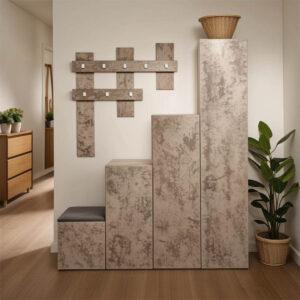 049 000106 Nenich Argos The Classic entrance furniture in grey oak shade 150x37x180cm