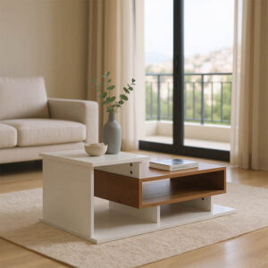 049 000107 Coffee table Nuvele Argos The Classic in white-sonoma shade 90x50x35cm