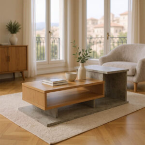 Coffee table Nuvele Argos The Classic in grey cement-sonoma shade 90x50x35cm