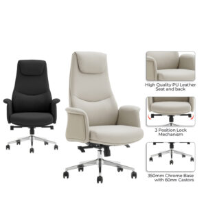 069 000082 1 Manager's office chair Rekter Argos The Classic PU in black color 77x65x119-127cm