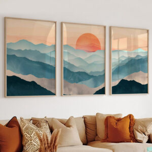 071 001571 1 Canvas painting Poerto Argos The Classic triptych with digital printing 33x2x48cm