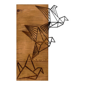 Wall deco Perdon Argos The Classic pine wood in natural color and black metal 30x3x60cm