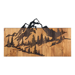 Wall deco Mounten Argos The Classic pine wood in natural color and black metal 57.5x3x33cm