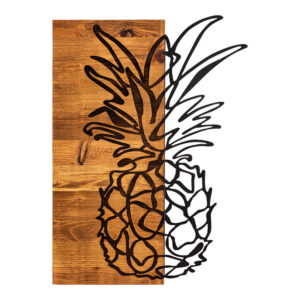 Wall deco Pinable Argos The Classic pine wood in natural color and black metal 42x3x58cm