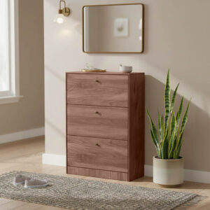 072 000131 Warat 3 shoe Cabinet Argos The Classic in walnut color 80x24x112cm