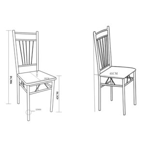 072 000134 1 Dining set Roza I Argos The Classic 5pcs in natural color with white metal legs 110x68x75cm