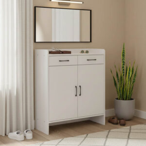 072 000145 Gazen Argos The Classic 12-pair shoe rack with drawers in white 80x33x100cm