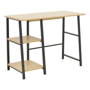 Study desk Ferje Argos The Classic with shelves mdf in natural-black color 100x48x75cm