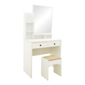 Dressing table Cenzo Argos The Classic in white and grey-beige color 80x40x155cm