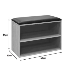 072 000164 3 Shoe cabinet stool Kiana Argos The Classic 4 pairs in grey-oak color 60x32x44cm