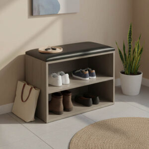 072 000164 Shoe cabinet stool Kiana Argos The Classic 4 pairs in grey-oak color 60x32x44cm